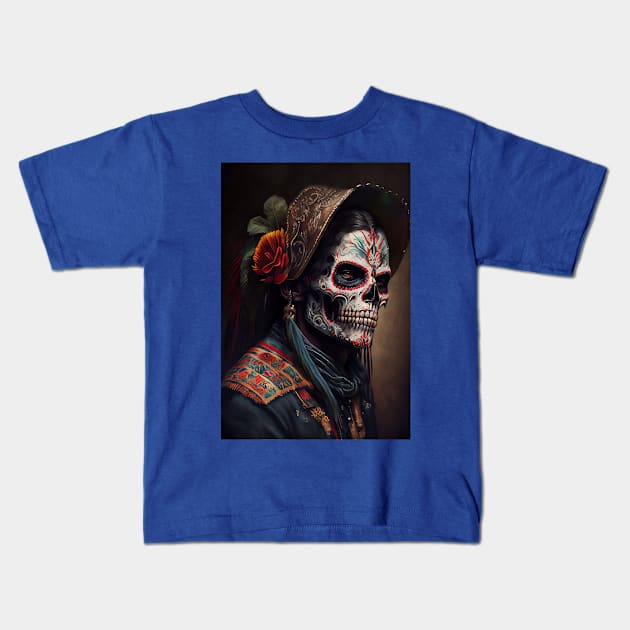 Day of the dead V3 - Men Oil paint Kids T-Shirt by ABART BY ALEXST 